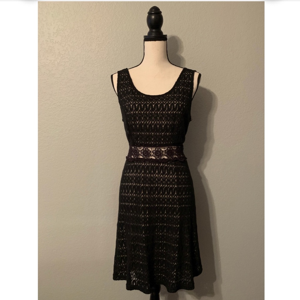 Black Crochet Lace Dress